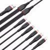 Дата кабель USB 2.0 AM to 2xLightning + 2xMicro 5P + 2xUSB-C 1.2m black XO (XO-NB196-6in1) - Image 2