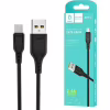 Дата кабель USB 2.0 AM to Micro 5P 1.0m 2.4A silicone black Denmen (DM-D01V-BK) - Image 2