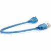 Дата кабель USB 2.0 AM/AF 0.3m blue transparent Voltronic (YT-AM/AF-0,3TBL) - Image 2