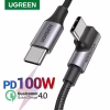 Дата кабель USB-C 2.0 to USB-C 3.0m 90° corner US334 black Ugreen (20583) - Image 8