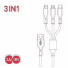 Дата кабель USB 2.0 AM to Lightning + Micro 5P + USB-C 3A black XO (CB-23U3-BK) - Image 4