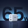 Зарядний пристрій UGREEN 3xUSB 65W (2xType-C+USB QC3.0) Fast Charger White CD275 (90496) - Image 2