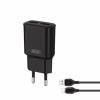 Зарядное устройство XO L92C (2USB/2.4A) + USB - Lightning Чорний (XO-L92C-L) - Image 5
