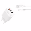 Зарядний пристрій XO 1xUSB QC3.0 18W + 2xUSB 2.4A + cable USB-C white (L72-TC-WH) - Image 2