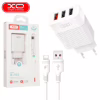 Зарядний пристрій XO 1xUSB QC3.0 18W + 2xUSB 2.4A + cable USB-C white (L72-TC-WH) - Image 4
