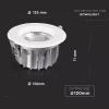 Світильник точковий V-TAC LED 10W, SKU-1272, 230V, 6.4K, 1200Lm (3800157611947) - Image 9