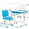 Парта зі стільцем Evo-kids (стіл+стілець+полиця+лампа) Blue (Evo-17 BL Ergo) - Image 2