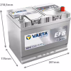Аккумулятор автомобильный Varta 72Ач Blue Dynamic EFB АЗИЯ  N72 (572501076) - Image 3
