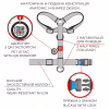 Шлей для собак WAUDOG Nylon с QR паспортом анатомическая H-образная "ВАУ" S (5606) - Image 4