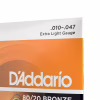 Струни для гітари D'Addario Bronze 80/20 Extra Light (10-47) (EJ10) - Image 4