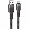 Дата кабель USB 2.0 AM to Micro 5P 1.2m 2.4A nylon aluminum U110 black HOCO (6931474770585) - Image 2