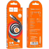 Дата кабель USB 2.0 AM to Micro 5P 1.2m 2.4A nylon aluminum U110 black HOCO (6931474770585) - Image 3