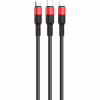 Дата кабель USB 2.0 AM to Lightning + Micro 5P + USB-C 1.0m Xpress one X26 black+red HOCO (6957531080282) - Image 2