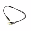 Кабель мультимедійний 3.5mm F to 2x3.5mm M 0.4m (4pin) black XoKo (AC-009) - Image 3