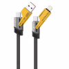 Дата кабель USB 2.0 AM to USB-C + USB 2.0 AM to Lightning 1.0m 60W black XO (NB283_4-in-1_Black) - Image 5