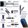 Дата кабель 6in1 inCharge X 0,14m 100W blue Rolling Square (X02WR) - Image 2