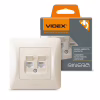 Компьютерная розетка Videx BINERA CAT6+CAT6 двойная кремова (VF-BNSK2PC6-CR) - Image 3
