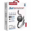Дата кабель USB-C to Lightning 1.1m 27W + USB-C 60W + Micro USB TrioCord-R black Promate (triocord-r.black) - Image 2
