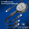 Дата кабель USB-C to Lightning 1.1m 27W + USB-C 60W + Micro USB TrioCord-R black Promate (triocord-r.black) - Image 5