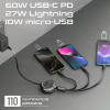 Дата кабель USB-C to Lightning 1.1m 27W + USB-C 60W + Micro USB TrioCord-R black Promate (triocord-r.black) - Image 6