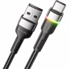Дата кабель USB 2.0 AM to USB-C 2.0m 3A LED black Essager (EXCT-XCDA01) - Image 2