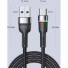 Дата кабель USB 2.0 AM to USB-C 2.0m 3A LED black Essager (EXCT-XCDA01) - Image 9
