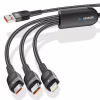 Дата кабель USB 2.0 AM to Lightning + Micro 5P + Type-C 1.2m 66W black Essager (EXCMTL-XJ01) - Image 3