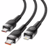 Дата кабель USB 2.0 AM to Lightning + Micro 5P + Type-C 1.2m 66W black Essager (EXCMTL-XJ01) - Image 4