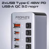 Концентратор Promate USB-C 14-in-1 Promate gegatower-60w (gegatower-60w) - Image 3