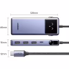 Концентратор Ugreen USB-C 7-in-1 3xUSB + 1xUSB-C + HDMI + RJ45 + PD 100W CM888 gray (45155) - Image 3