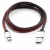 Дата кабель USB 2.0 AM to USB-C 1.0m pu leather black Vinga (VCPDCTCLS1BK) - Image 2