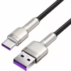Дата кабель USB 3.1 AM to USB-C 0.25m 6.0A 66W Cafule Series Metal Black Baseus (CAKF000001) - Image 2