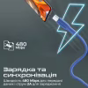 Дата кабель USB 2.0 AM to USB-C 1.2m Promate (xcord-ac.navy) - Image 3