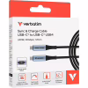 Дата кабель USB-C to USB-C 1.2m with display 240W black Verbatim (31849) - Image 3