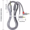Кабель мультимедійний 3.5mm M to 2xRCA M 1.0m 90° corner Essager (EYPWT-MY0G-P) - Image 3