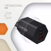 Зарядний пристрій Canyon HEXAGON 65 GaN 65W 2xPD 1xQC EU Black (CND-CHAHEX65B) - Image 6