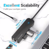 Концентратор Vention USB-C to 3xUSB 2.0+MicroUSB+RJ45 100M Ethernet black (TGOBB) - Image 3