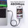 Дата кабель USB-C to USB-C 1.0m PD 100W display L509 black Ugreen (35501) - Image 5