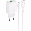 Зарядное устройство HOCO C72Q Glorious USB QC3.0 + cable USB to USB-C 18W White (6931474732552) - Image 2