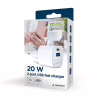 Зарядное устройство Gembird 1xUSB-C PD20W + 1xUSB QC3.0 white (TA-UC-PDQC20-W-01) - Image 7