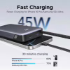 Батарея універсальна Ugreen 20000mAh 45W with Built-in Cable (PB536 55988B) - Image 4