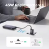 Батарея універсальна Ugreen 20000mAh 45W with Built-in Cable (PB536 55988B) - Image 5