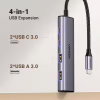 Концентратор Ugreen USB-C to 2xUSB 3.0 + 2xUSB-C CM473 gray (15395) - Image 2