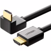 Кабель мультимедійний HDMI M to HDMI M 1.0m 90° corner HD103 black Ugreen (10172) - Image 2