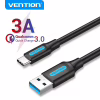 Дата кабель USB 3.0 AM to USB-C 1.5m black Vention (COZBG) - Image 3