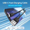 Дата кабель USB 2.0 AM to USB-C 1.0m 3A black Vention (CTHBF) - Image 2