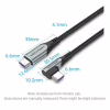 Дата кабель USB 2.0 USB-C to USB-C 1.0m 5A 90° corner aluminum gray Vention (TAKHF) - Image 2
