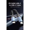 Дата кабель USB-C to USB-C 1.5m 240W aluminum black Vention (TREBG) - Image 2