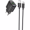 Зарядное устройство HOCO C140A Smart USB QC3.0 + cable USB to USB-C Black (6942007627825) - Image 2