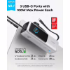 Батарея універсальна Anker 25000mAh, 165W, PD/3/0, QC/3/0, Built-In Double USB-C Cables, silver (A1695H41) - Image 2